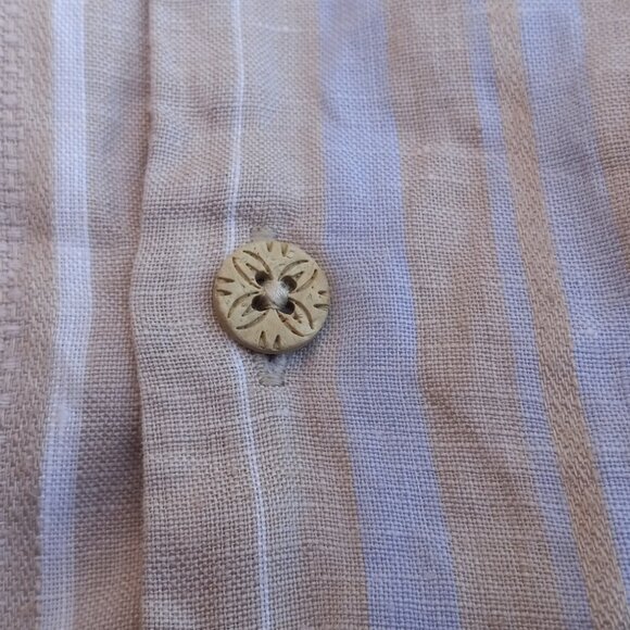 Tommy Bahama 100% Linen Shirt Short Sleeved Silk Striped Large (L) - Picture 12 of 16